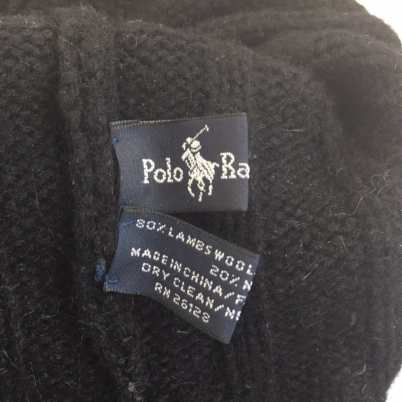 Polo Ralph Lauren black beanie with purple logo - Picture 4 of 6